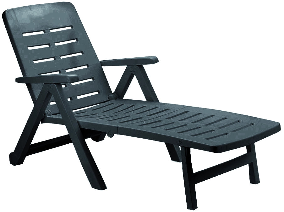LETTINO PIEGHEVOLE CON RUOTE SMERALDO cm. 189x72X96 h col. Antracite