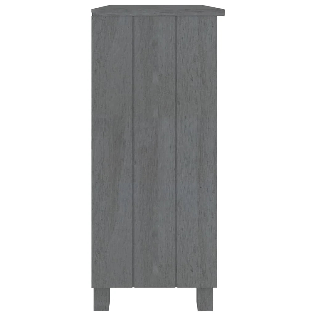 Buffet credenza cassettiera armadio mobile contenitore organizer cucina soggiorno scuro 85 x 35 x 80 cm legno massello di pino grigio 02_0032168