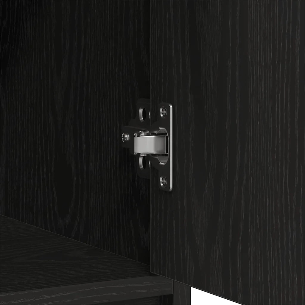 Credenza | Madia | Buffet da pranzo | Armadio da pranzo con Cassetti e Ante Rovere Nero 70,5x34x74,5 cm