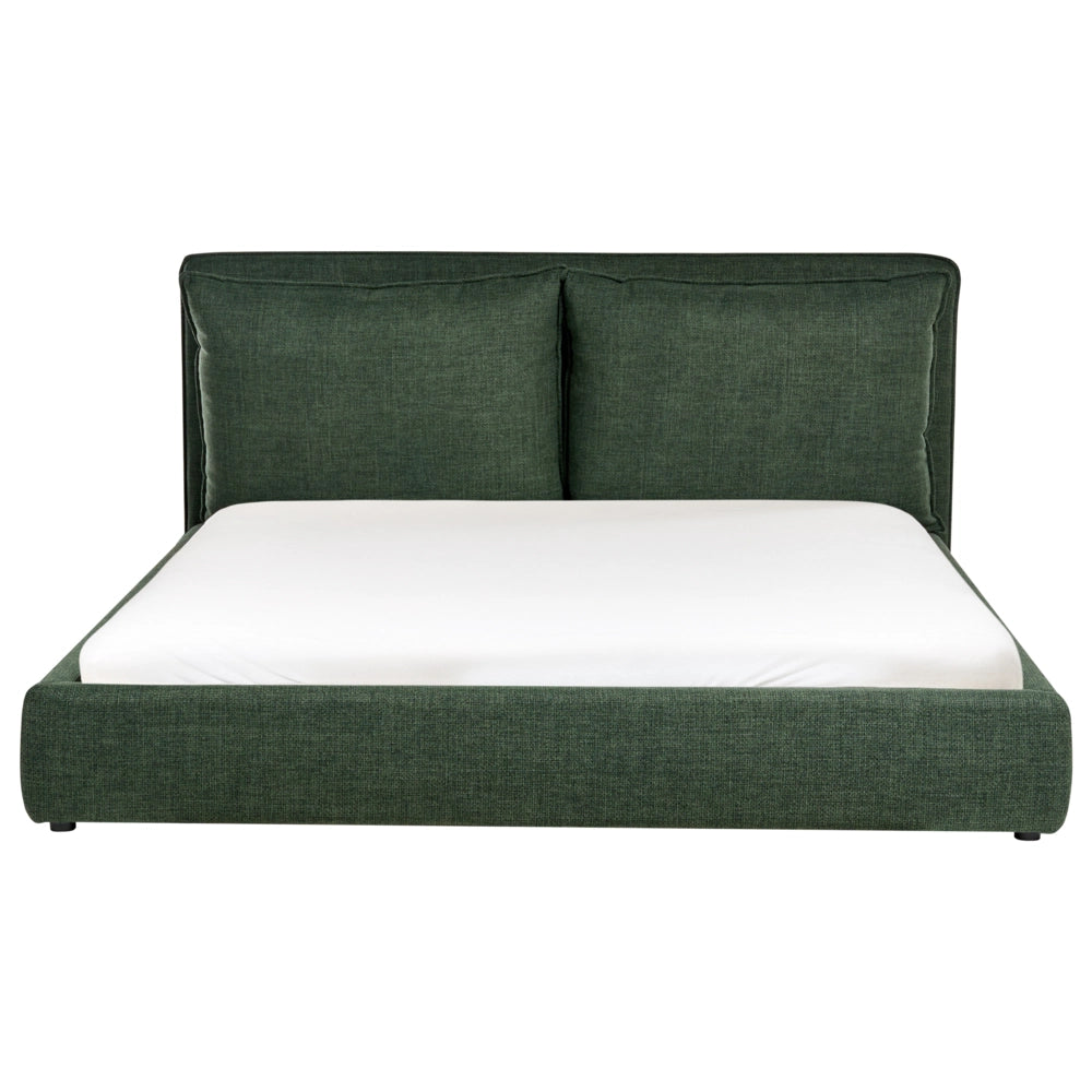 Letto matrimoniale ad acqua tessuto bouclè verde scuro 180 x 200 cm camera da letto moderna