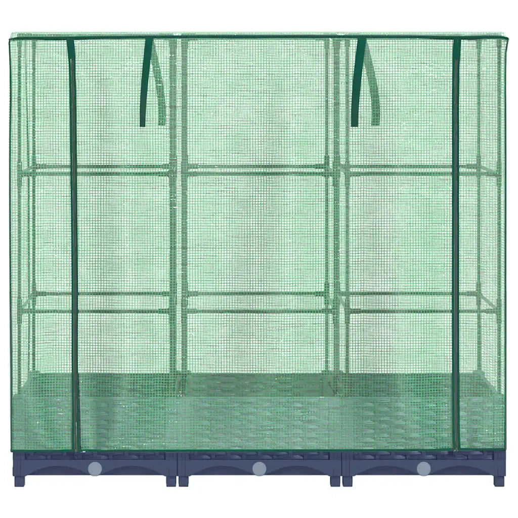 Letto rialzato con copertura per serra effetto rattan 120x40x123 cm 4015825