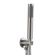 Kit doccia completo satinato in acciaio inox con doccetta in ottone