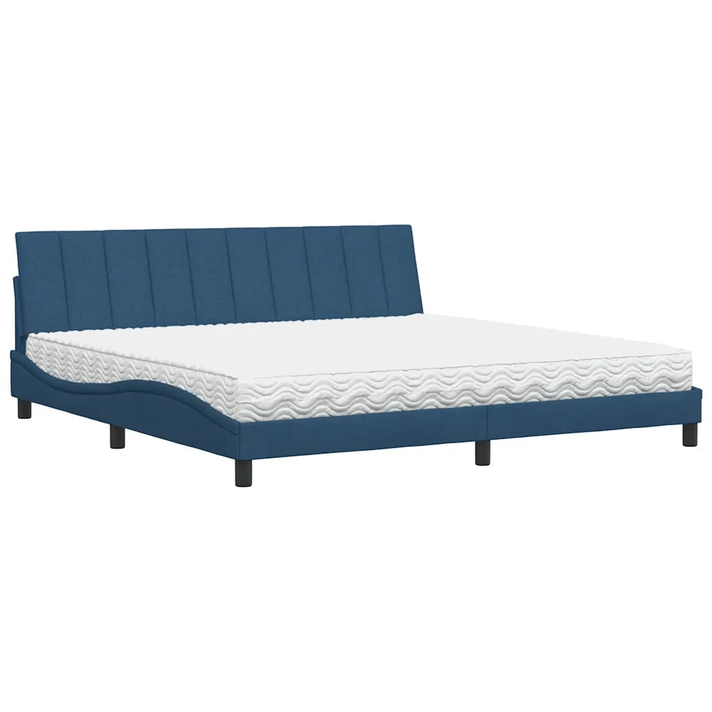 Letto con Materasso Hanko Blu 200x200 cm in Tessuto 3310558