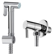 Set idroscopino con rubinetto arresto supporto ottone flessibile 120 cm