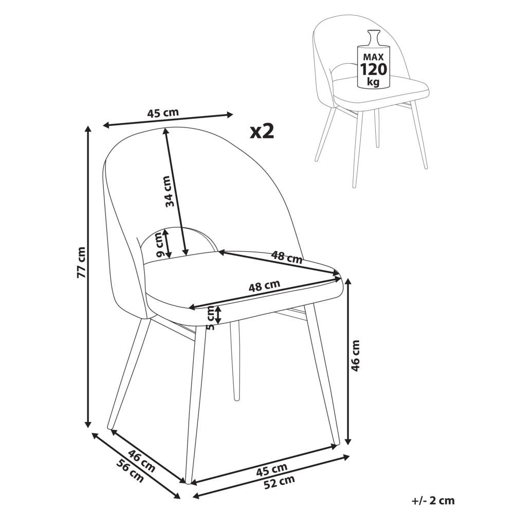 Set di 2 sedie da pranzo in tessuto bouclè bianco braccioli schienale intagliato gambe in metallo moderna industriale