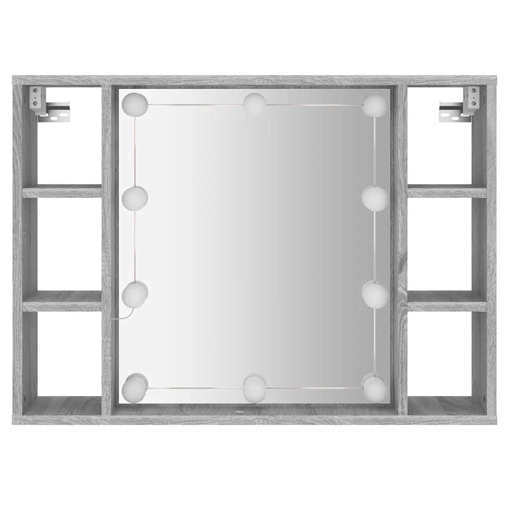 Mobile a Specchio con LED Grigio Sonoma 76x15x55 cm CFW2685618