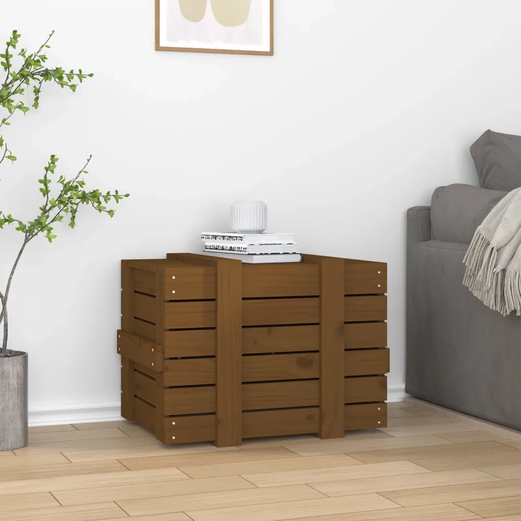 Contenitore Portaoggetti Ambra 58x40,5x42cm Legno Massello Pino 824996