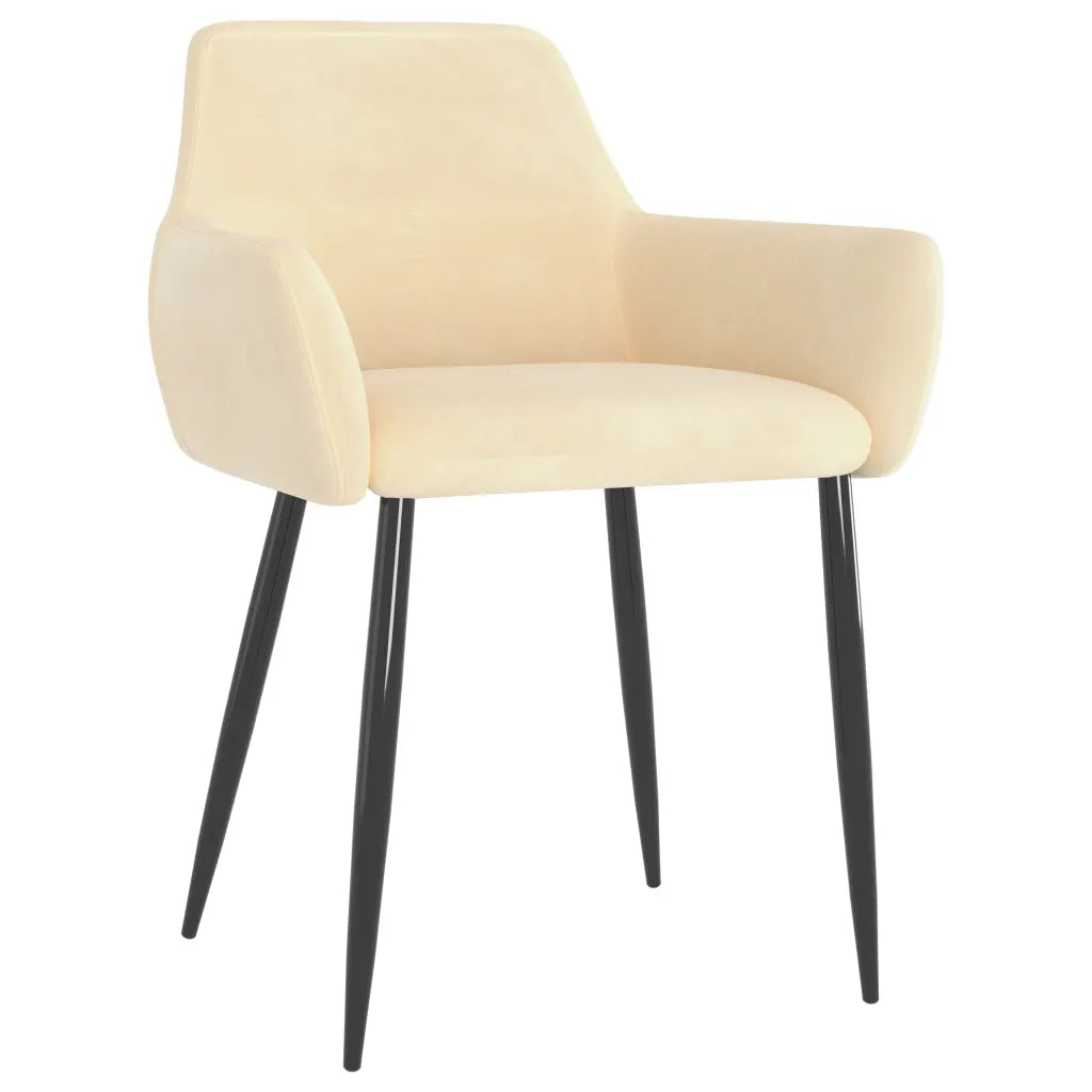 Sedie da Pranzo 2 pz Crema in Velluto 323113