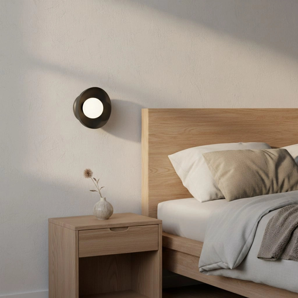 Lampada da parete Ozzy in acciaio nero opaco