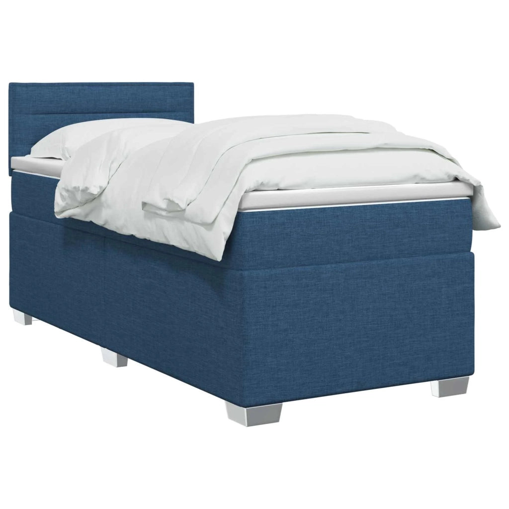 Letto box spring con materasso Blu 100 x 200 cm Tessuto 3450410