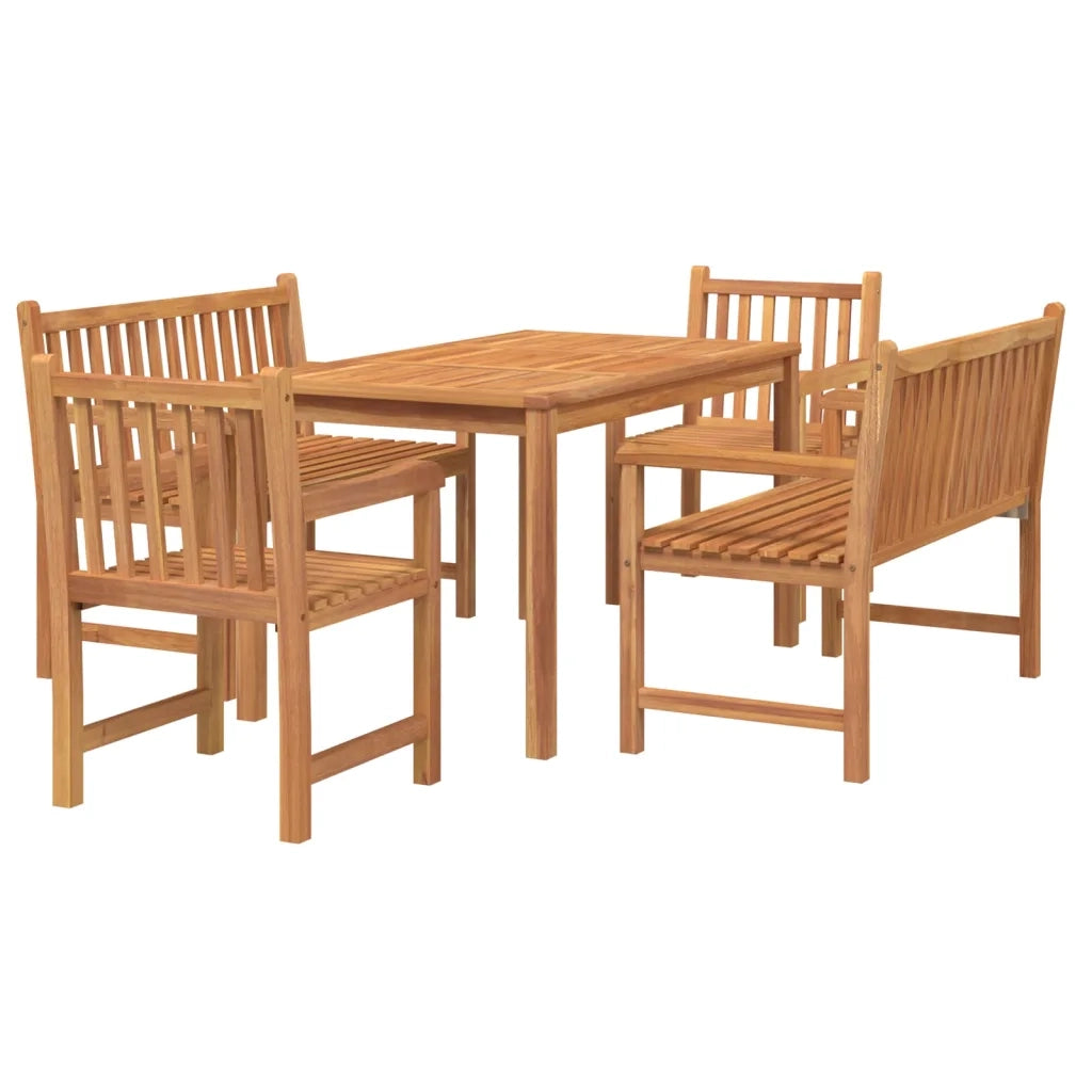 Set da Pranzo per Giardino 5 pz in Legno Massello di Teak 3157164