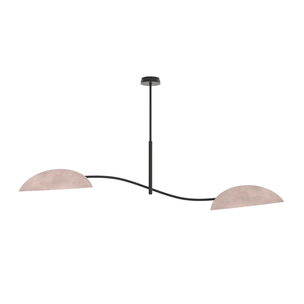 Plafoniera Moderna Ares Acciaio Nero Grigio 2 Luci E14 Ip20