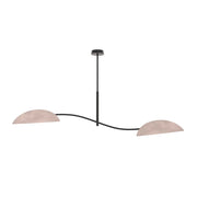 Plafoniera Moderna Ares Acciaio Nero Grigio 2 Luci E14 Ip20