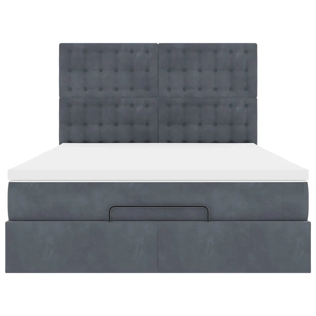 vidaXL Struttura Letto Pouf con Materassi 140x200 cm in Velluto