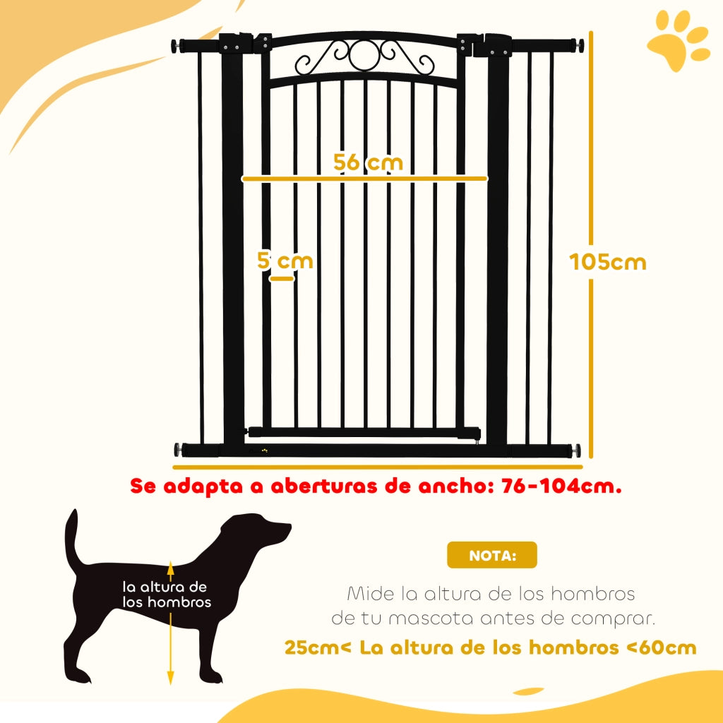 Barriera per Cani con Larghezza Regolabile 76-104 cm ¨C zephmum ¨C Nero