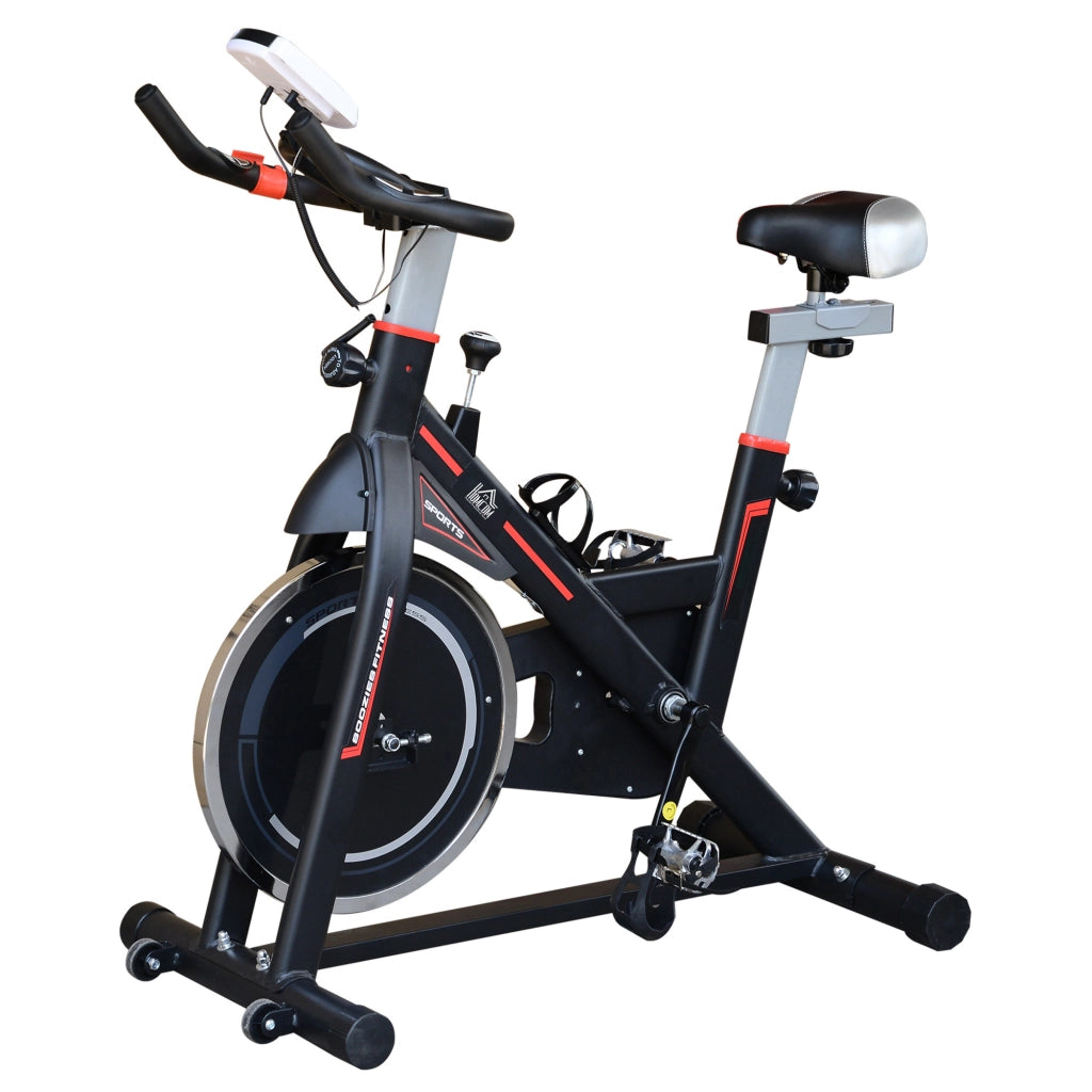 Bicicletta Statica con Volano 8 kg LCD Pulsimetro Sella e Manubrio Regolabili ¨C zephmum ¨C 103x48x115 cm Nero
