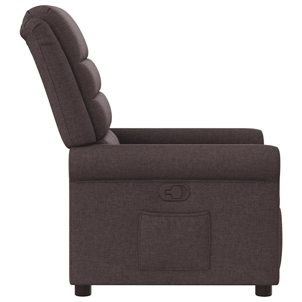 Poltrona Reclinabile Marrone Scuro in Tessuto 4015641