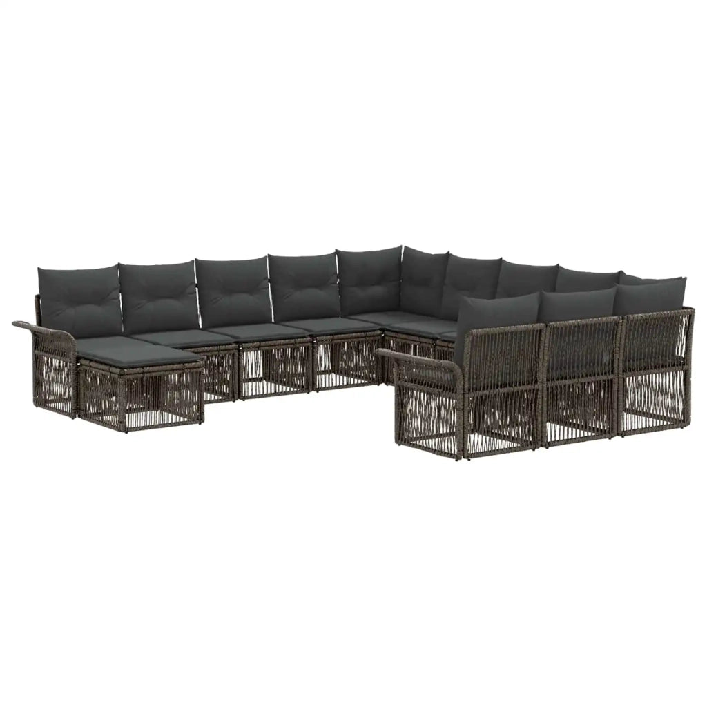 Set Divano da Giardino 12 pcs Grigio e Grigio Scuro polyrattan 3435035