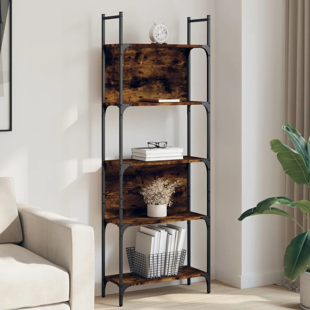 Libreria 5Ripiani Rovere Fumo 60,5x24x166,5cm Legno Multistratocod mxl 133970
