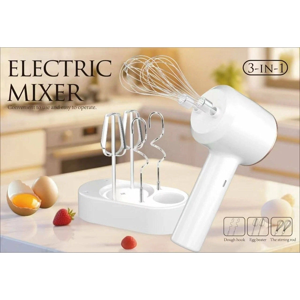 Trade Shop - Sbattitore Impastatrice Multifunzione Elettrico Portatile Ricaricabile Usb Cucina Accessori -
