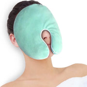 Slaapmasker riscaldante, ombrelloni per gli occhi per rilassamento, riduzione dello stress e miglioramento del sonno, terapia caldo-freddo, ombrelloni riscaldanti riciclabili, maschera per il rilassamento delle sinusiti, con rivestimento lavabile (verde)