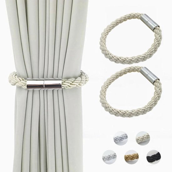 Tiebacks magnetici per tende - Senza foratura - Banda di tenda in poliestere - Potente attrazione magnetica