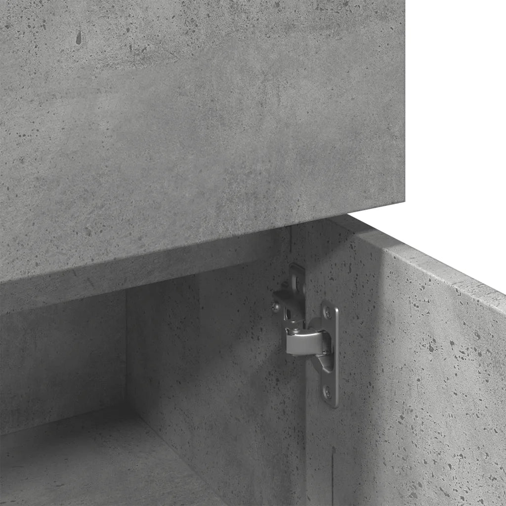 Mobile da Bagno Grigio Cemento 30x30x95 cm in Legno Multistrato 856060