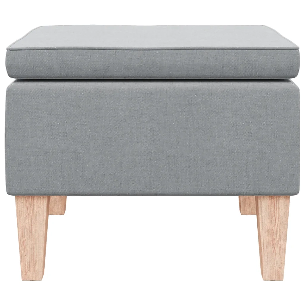 Poggiapiedi con Gambe in Legno Grigio Chiaro in Tessuto 329425
