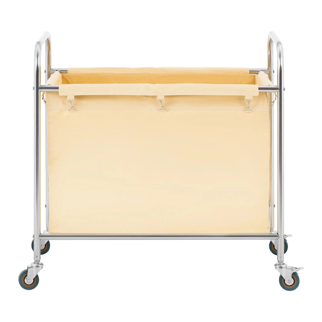 Carrello portabiancheria con ruote (250 litri 4 ruote in gomma scorrevoli 2 ruote con freni di bloccaggio borsa trolley in poliuretano) 14_0004375