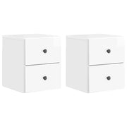 Mobiletto da notte a muro 2 pcs Bianco Lucido 34,5 x 33 x 40 cm 899154
