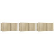Mobili Porta TV Pensili 3pz | Armadietto TV | Mobile Porta TV Rovere Sonoma 60x30x30 cm