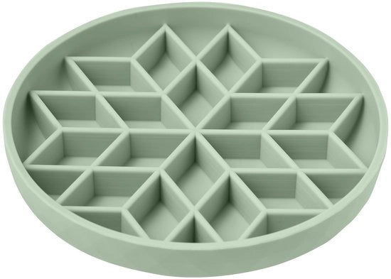 Anti-Gulping per Cani, Anti-Gulping per Cani per Gatti e Cuccioli, Alimentazione Salutare Previene un Senso di Soffiatazione, Anti-Slittamento, Silicone Ecocompatibile, Forma a Reticolo (Verde Chlorotico)