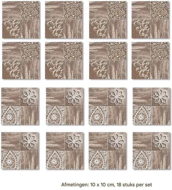 Tegelstickers Autoadesivi - Pacchetto da 36 - Autoadesivi Self-Lavore - Impermeabili - Tegelstickers per Cucina e Bagno - Decorativi - 10 x 10 Cm*QT-051-12