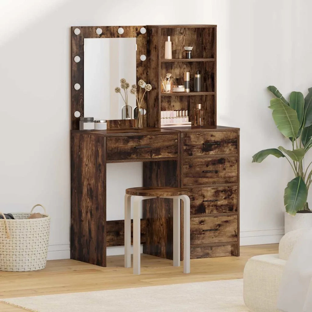 Toeletta | Tavolo da Trucco con cassetto 2 pz Marrone 50 x 41 x 135 cm