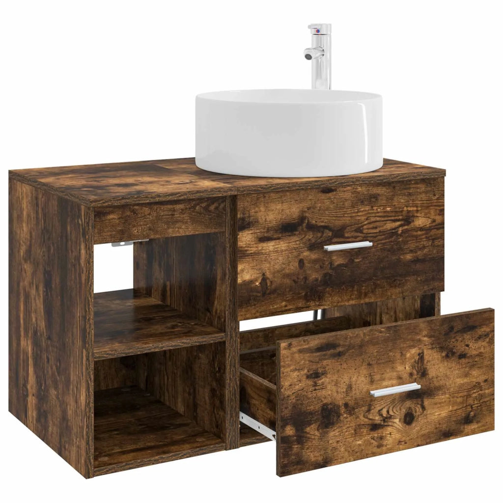Set di mobili per il bagno 2 pcs Rovere Fumo 3403932