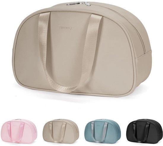 Borsa da bagno per donne Borsa da trucco Borsa da bagno completa Borsa da trucco per bambini e donne (marrone chiaro)