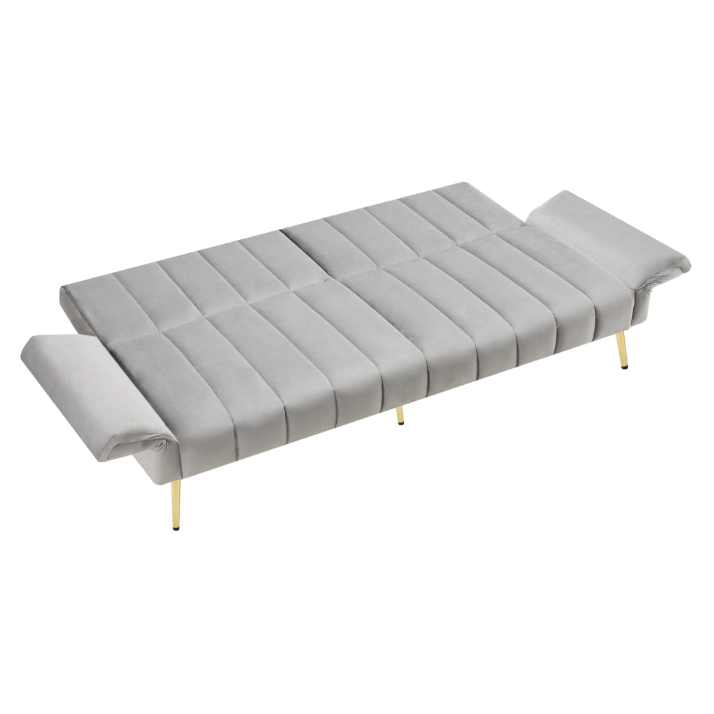 Divano Letto Pieghevole ¨C MINIMAL ¨C Velluto, con Funzione Letto, Grigio
