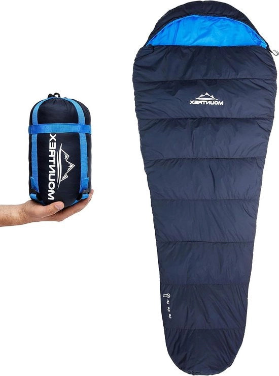 Sacco da Campeggio Estivo Leggero e Compatto - 3-4 Stagioni Sacco da Campeggio per Campeggiatori e Viaggiatori - Eventi - Connettibile - (205 x 80cm)