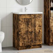 Mobiletto da bagno sotto il lavello Rovere Fumo 890009