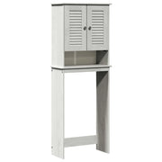 Mobiletto sopra il WC dal design moderno 60 x 27 x 161 cm con 3 ripiani salvaspazio in legno di pino bianco 02_0057920