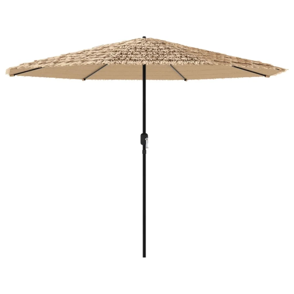 Ombrellone da giardino con robusto palo a manovella meccanica 388 x 388 x 248 cm poliestere marrone 02_0056408