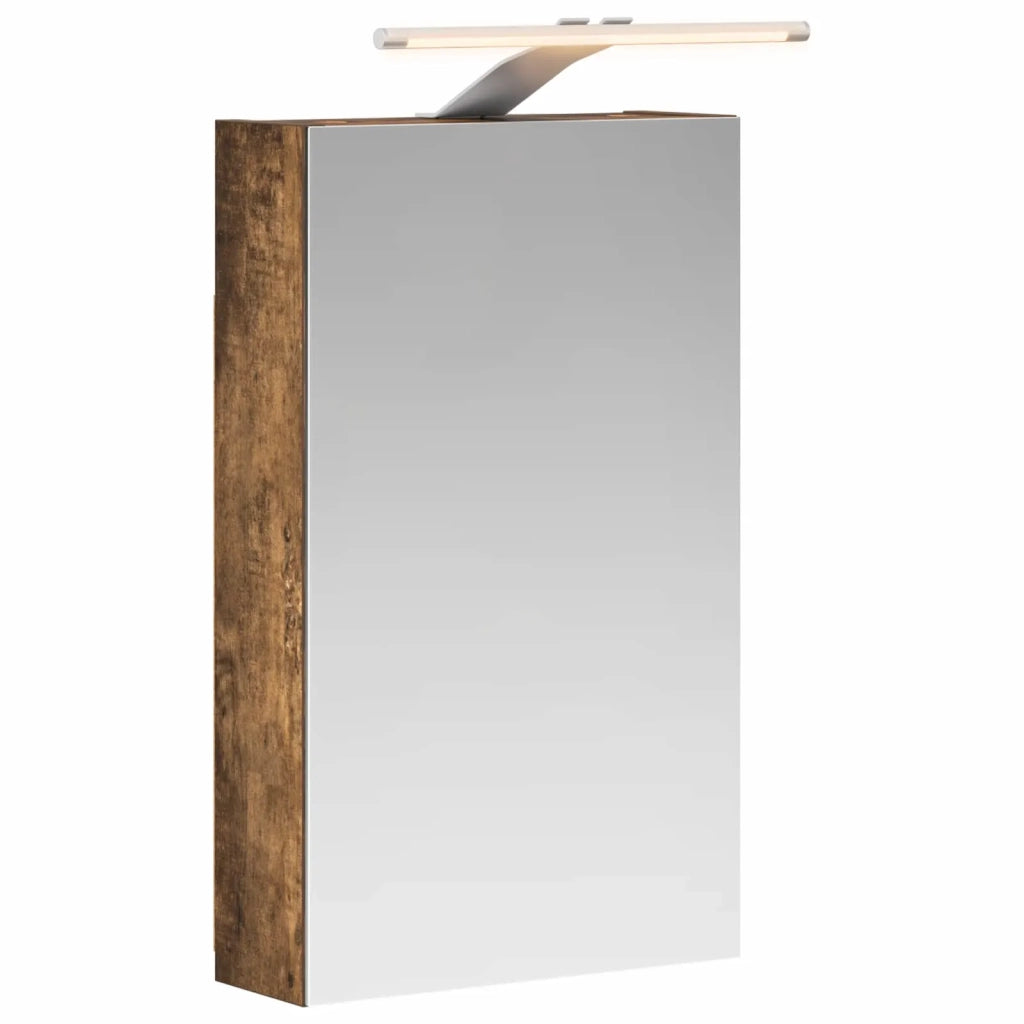 Mobiletto per specchio da bagno Rovere fumé 30 x 10,5 x 50 cm