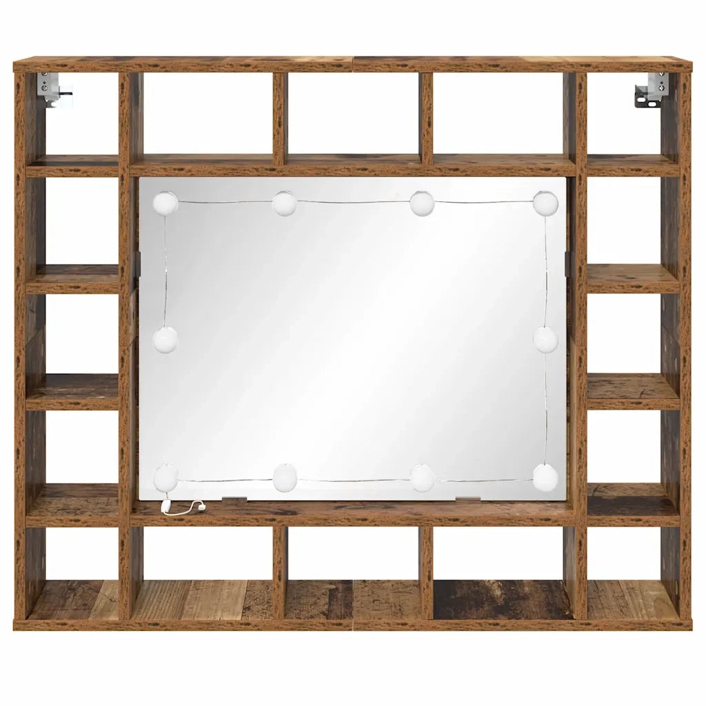 Mobiletto per specchio-Mensola con Specchio Legno vecchio 91 x 15 x 76,5 cm