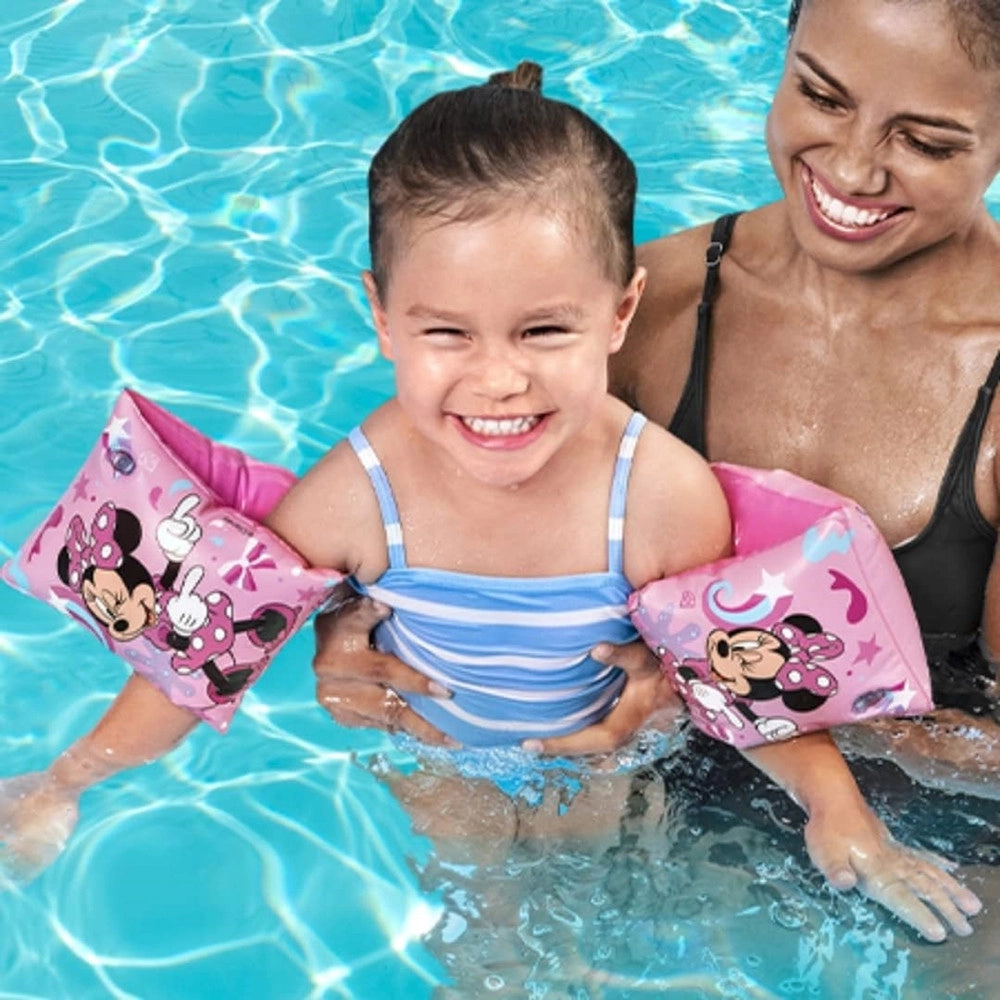 Trade Shop - Braccioli Gonfiabili Minnie Valvole Sicurezza Accessori Mare Piscina 23x15cm 019968 -