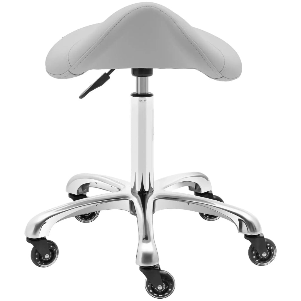 Sgabello da sella per cavallo capacità 150 kg lega di alluminio compensato PVC/PU schiuma sintetica grigio chiaro 14_0010087