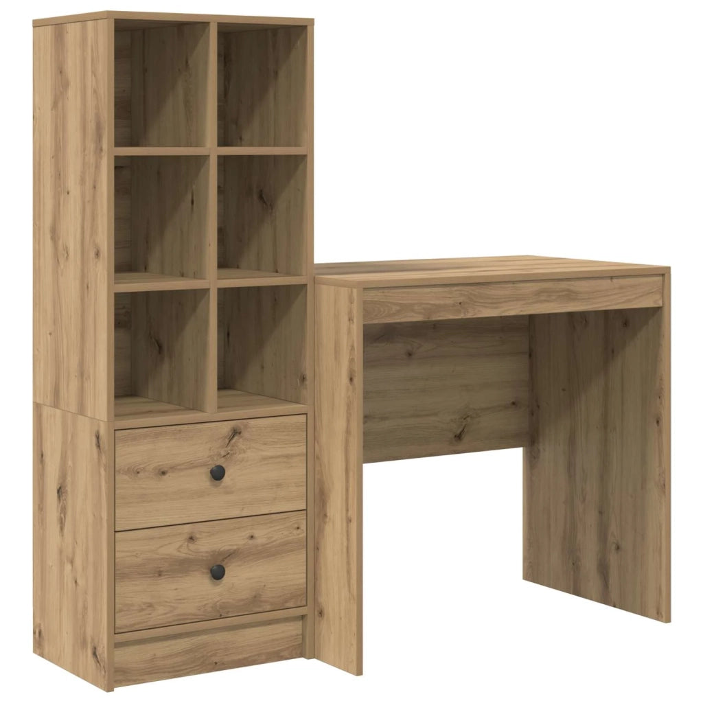 Scrivania con cassetto con lo scaffale 2 pcs Rovere artigianale 3337360