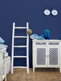 Scala Decorativa 48x6x150 cm in Teak Sahel Bianca