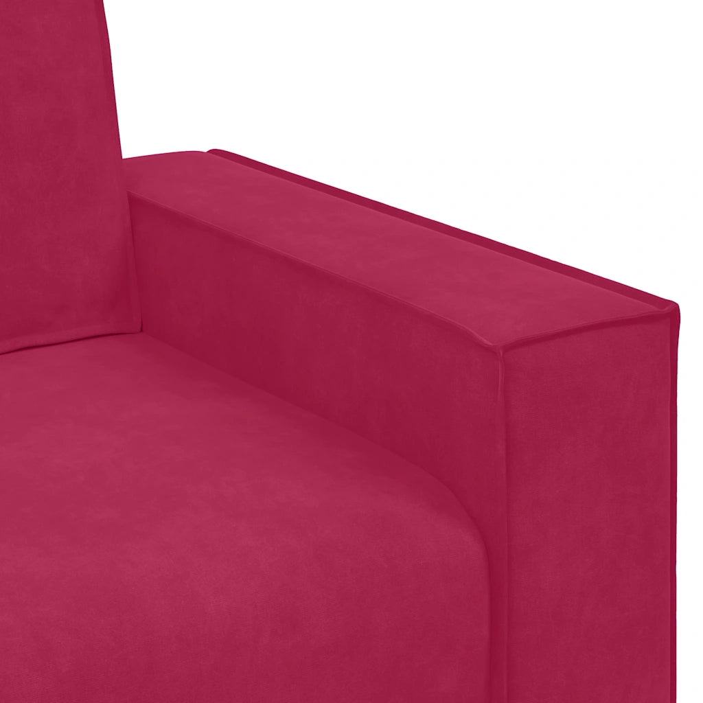 vidaXL Divano a 3 Posti Rosso Vino 180 cm in Velluto