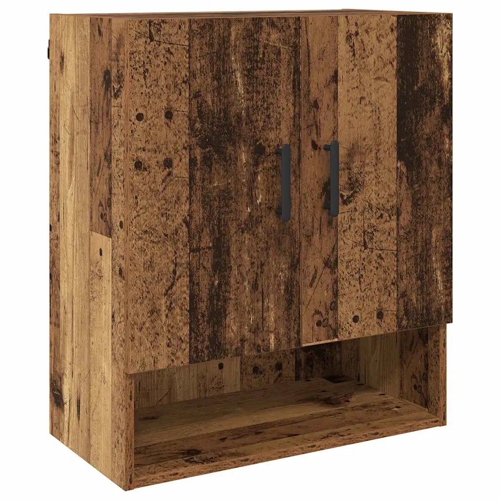 Mobiletto a muro moderno contenitore a parete 60 x 31 x 70 cm finitura pulita stile contemporaneo in legno anticato 02_0052488