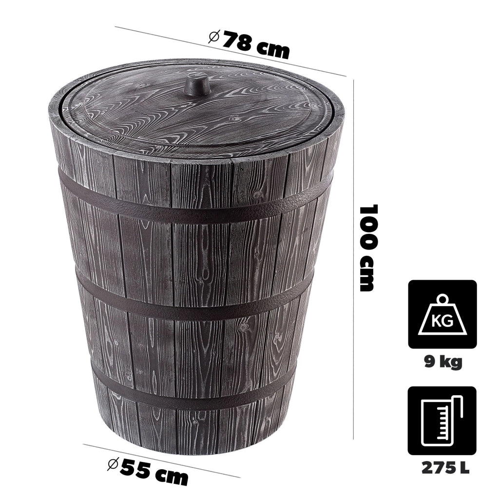 Serbatoio per acqua piovana KADAX da 275 litri + kit di collegamento
